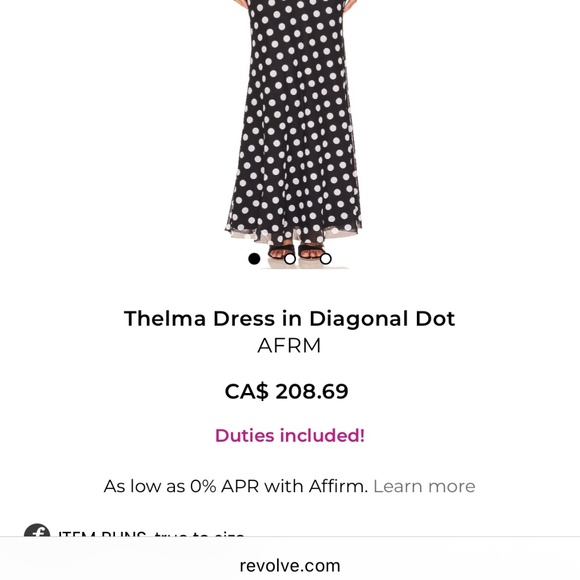 NWT REVOLVE AFRM Off-Shoulder Polka Dot Dress - Picture 3 of 7